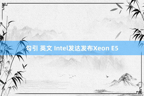 勾引 英文 Intel发达发布Xeon E5