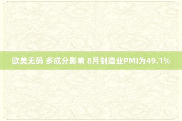 欧美无码 多成分影响 8月制造业PMI为49.1%