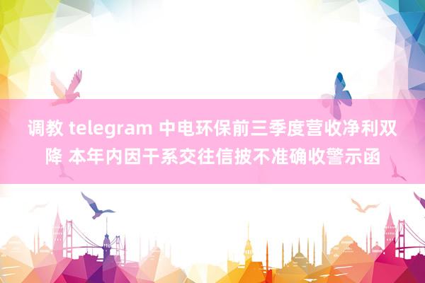 调教 telegram 中电环保前三季度营收净利双降 本年内因干系交往信披不准确收警示函