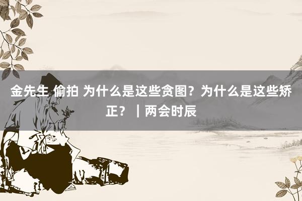 金先生 偷拍 为什么是这些贪图？为什么是这些矫正？｜两会时辰